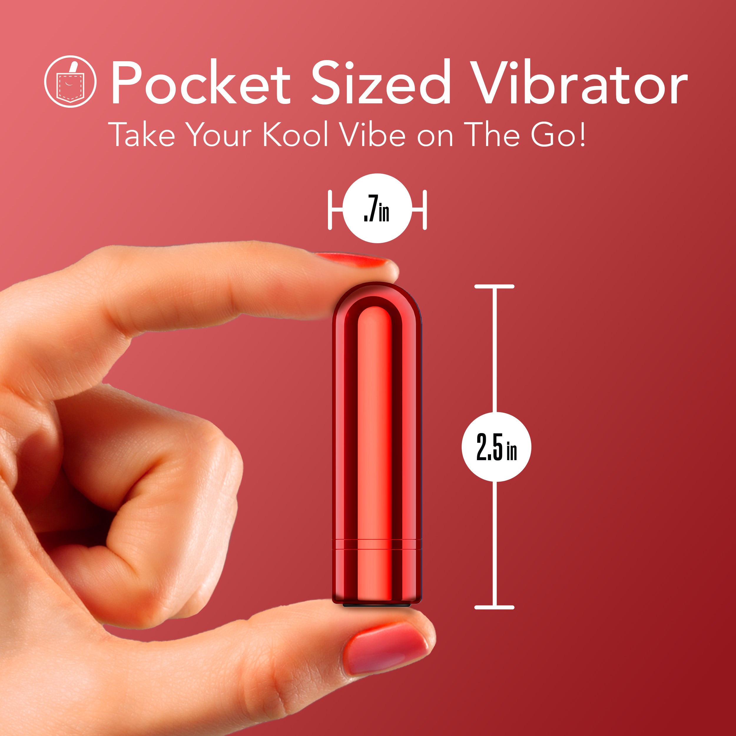 Kool Vibes By Blush® | Discreet & Travel-Friendly Mini Bullet Vibrator - 10 Vibration Modes Clitoral